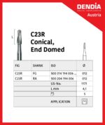 فرز کارباید تیپر سر گرد مخصوص توربین C23R.FG (بسته ۵ عددی) - تصویر 2