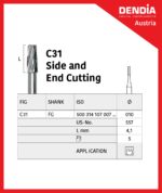 فرز کارباید سیلندری با پره های دنده ای توربین C31 (بسته ۵ عددی) - تصویر 2